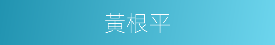 黃根平的同義詞