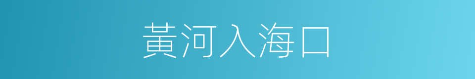 黃河入海口的同義詞