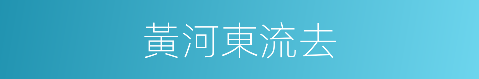 黃河東流去的同義詞