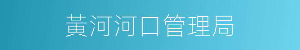 黃河河口管理局的同義詞