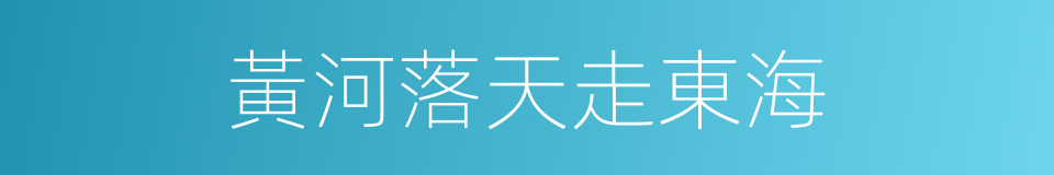 黃河落天走東海的同義詞