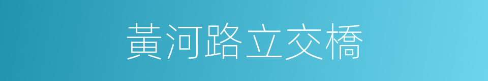 黃河路立交橋的同義詞