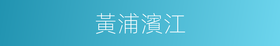 黃浦濱江的同義詞