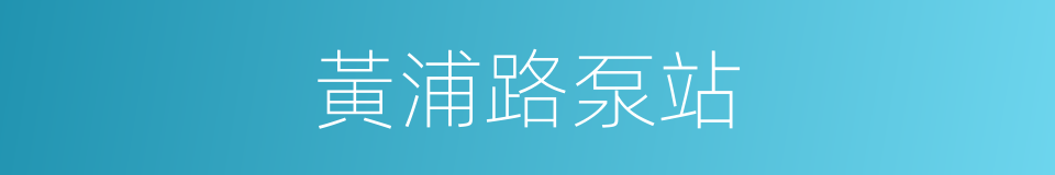 黃浦路泵站的同義詞