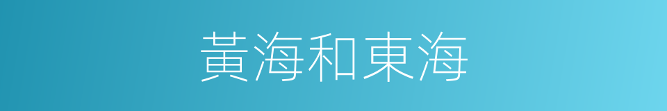 黃海和東海的同義詞