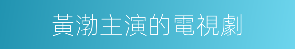 黃渤主演的電視劇的同義詞