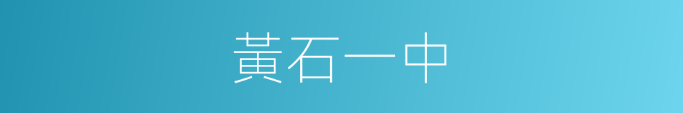 黃石一中的同義詞