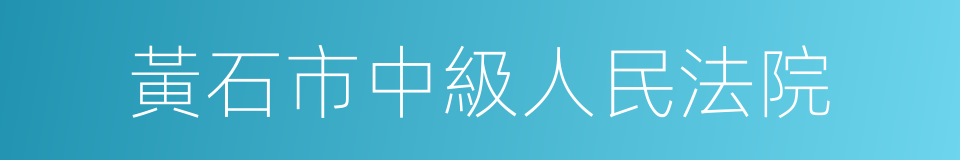 黃石市中級人民法院的同義詞