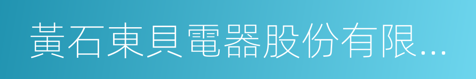 黃石東貝電器股份有限公司的同義詞