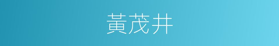 黃茂井的同義詞