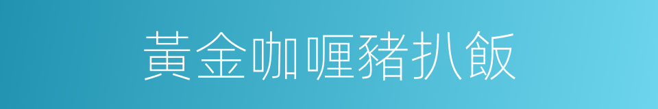 黃金咖喱豬扒飯的同義詞