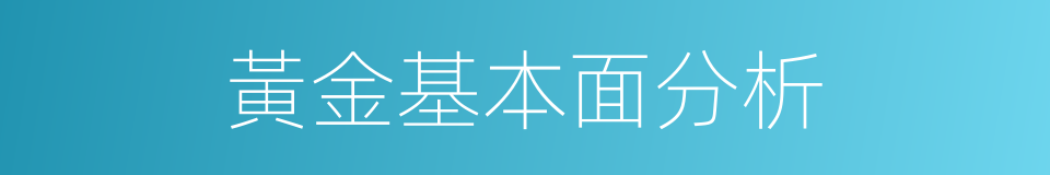 黃金基本面分析的同義詞