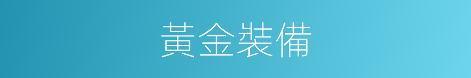 黃金裝備的同義詞