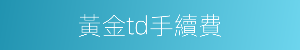 黃金td手續費的同義詞