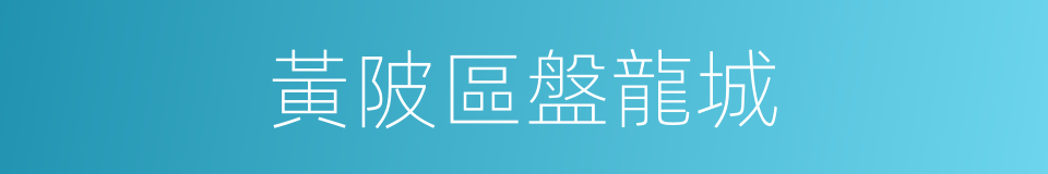 黃陂區盤龍城的同義詞