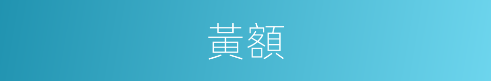 黃額的意思
