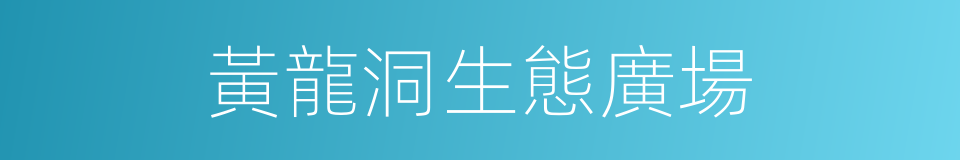 黃龍洞生態廣場的同義詞