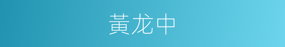黃龙中的同義詞