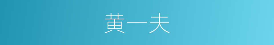 黄一夫的同义词
