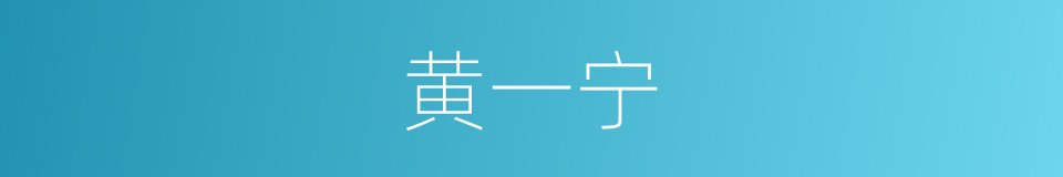 黄一宁的同义词