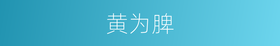 黄为脾的同义词