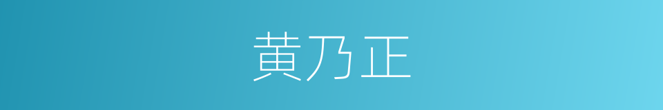 黄乃正的意思