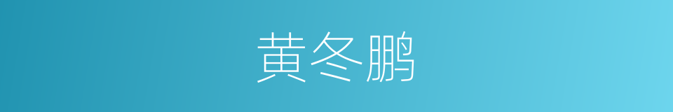 黄冬鹏的同义词