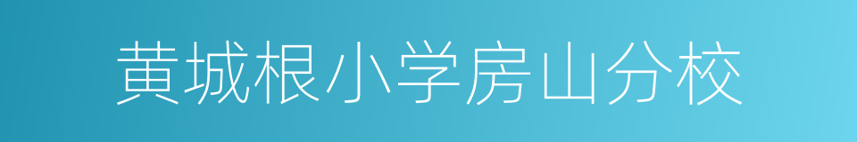 黄城根小学房山分校的同义词