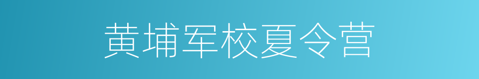 黄埔军校夏令营的同义词