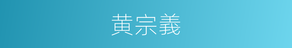 黄宗義的同義詞