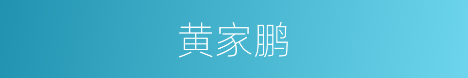 黄家鹏的同义词