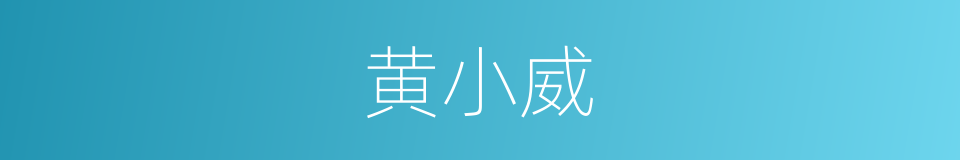 黄小威的同义词