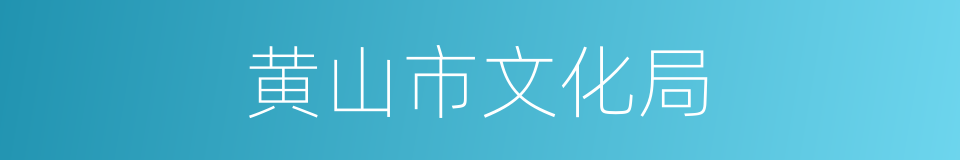 黄山市文化局的同义词