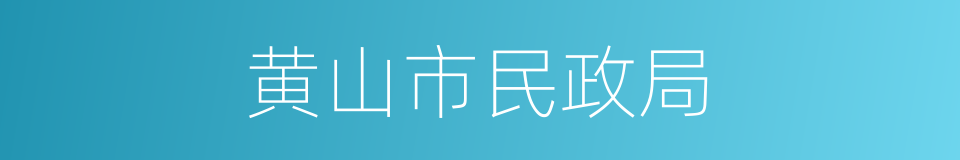 黄山市民政局的同义词