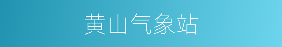 黄山气象站的同义词