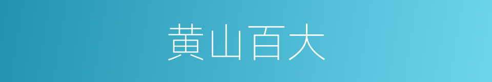 黄山百大的同义词