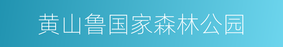 黄山鲁国家森林公园的同义词