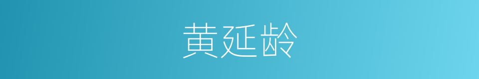 黄延龄的同义词