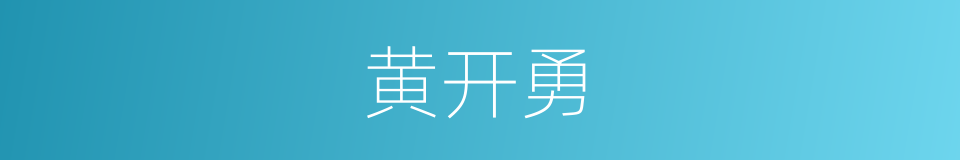 黄开勇的同义词