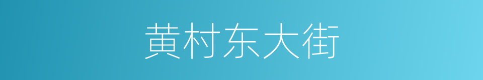 黄村东大街的同义词