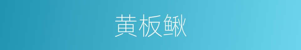 黄板鳅的同义词