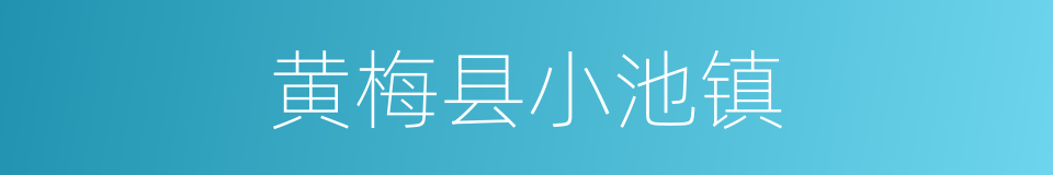 黄梅县小池镇的同义词