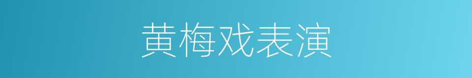 黄梅戏表演的同义词