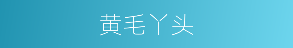黄毛丫头的意思