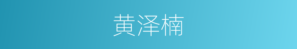 黄泽楠的同义词