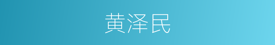 黄泽民的同义词