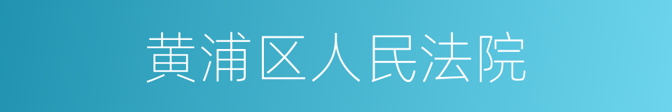 黄浦区人民法院的同义词