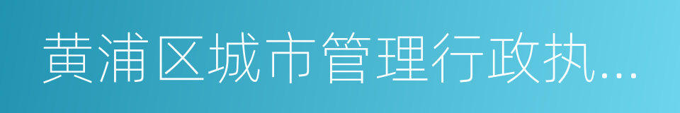 黄浦区城市管理行政执法局的同义词