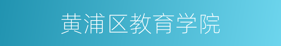 黄浦区教育学院的同义词