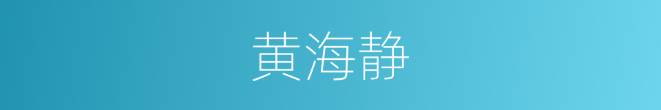 黄海静的同义词